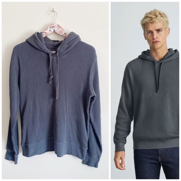 Everlane Other - EVERLANE Men’s Waffle Knit Hooded Top! Medium Gray Slate